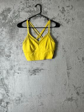 ALO YOGA Sneak Long Bra Top Yellow Size Meduim